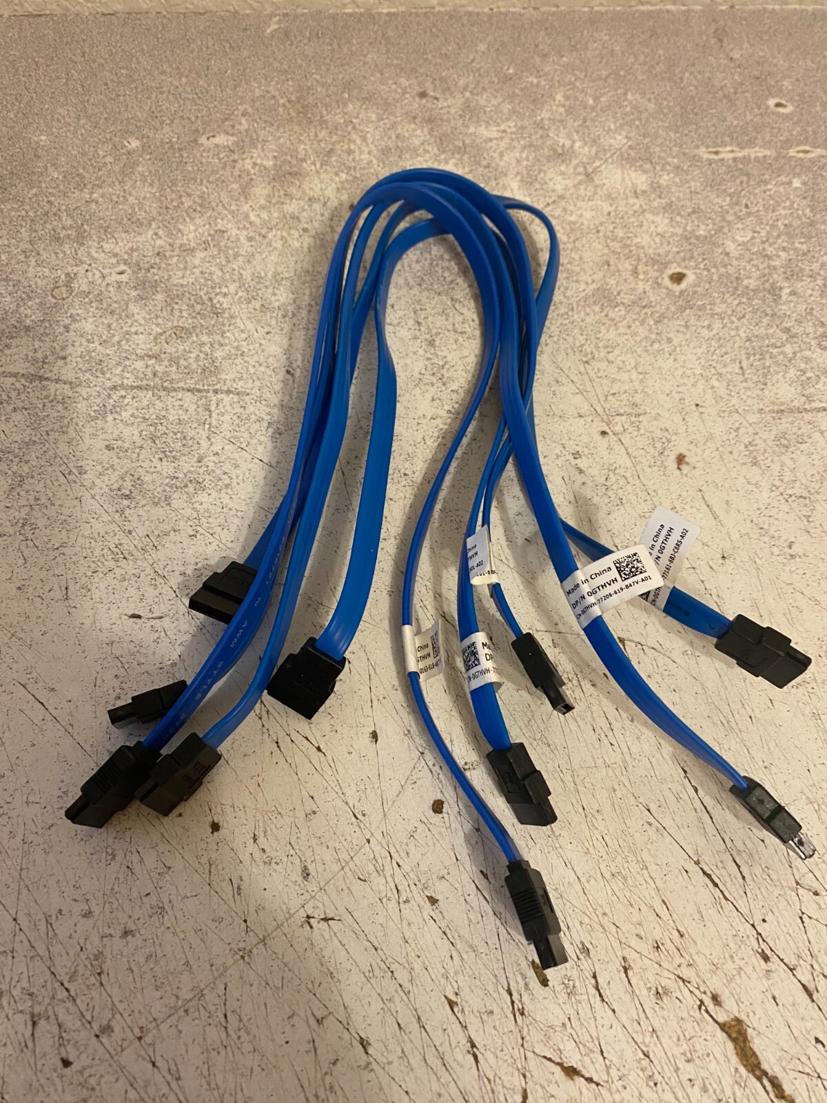 Lot of 5 Dell OEM 16" SATA Cables Straight Connectors GTHVH 0GTHVH Quick Ship
