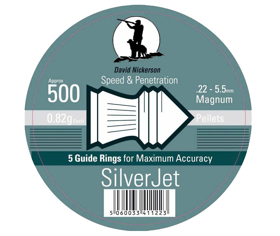 David Nickerson Silver Jet Pellets .22 ( 5.5mm caliber gun target hunting