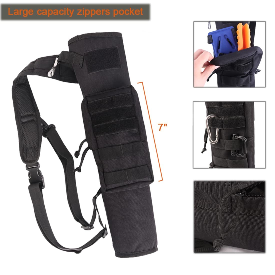 Archery Lightweight Back Arrow Quiver Dual Use Foldable Compact Hip Arrows Ba...