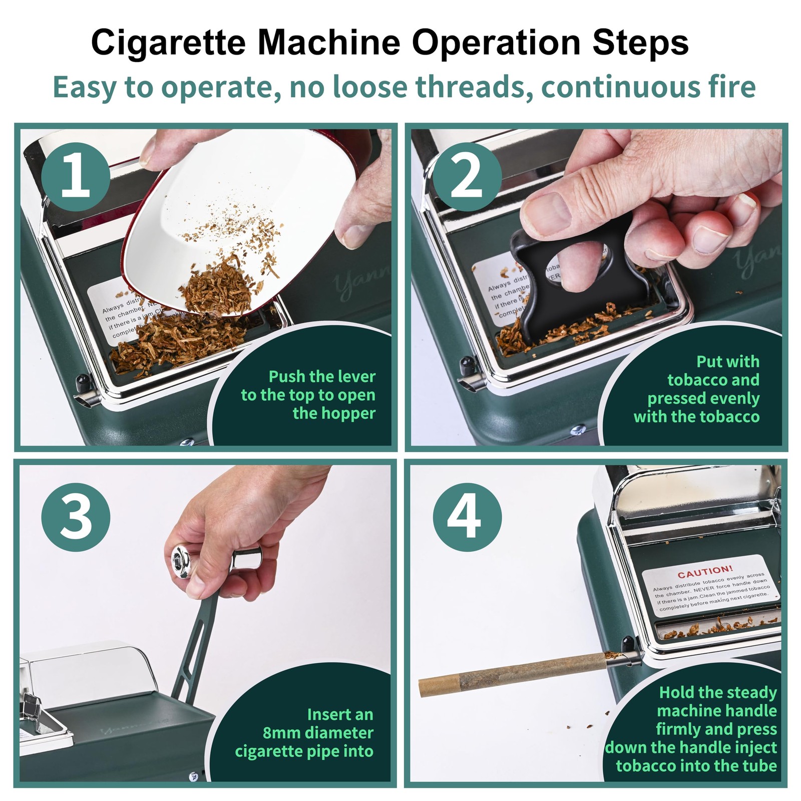 Cigarette Rolling Machine, Manual Cigarette Injector Machine for 8mm Diameter...