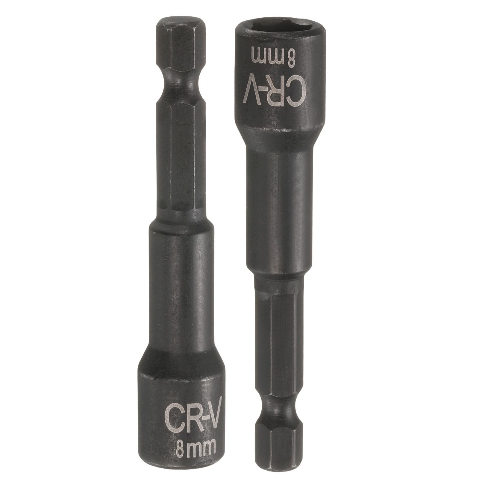 1/4" Hex Magnetic Nut 8mm Socket Wrench 65mm Black 2pcs