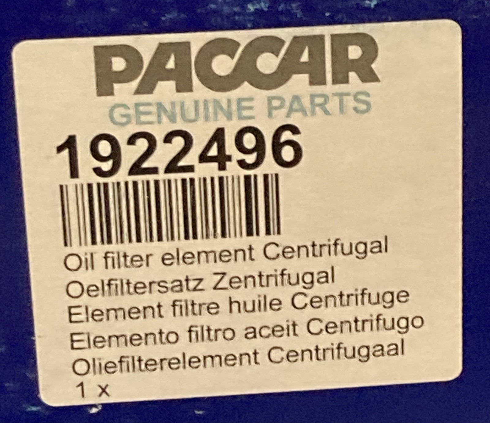 Paccar 1922496 Oil Filter Element New Genuine