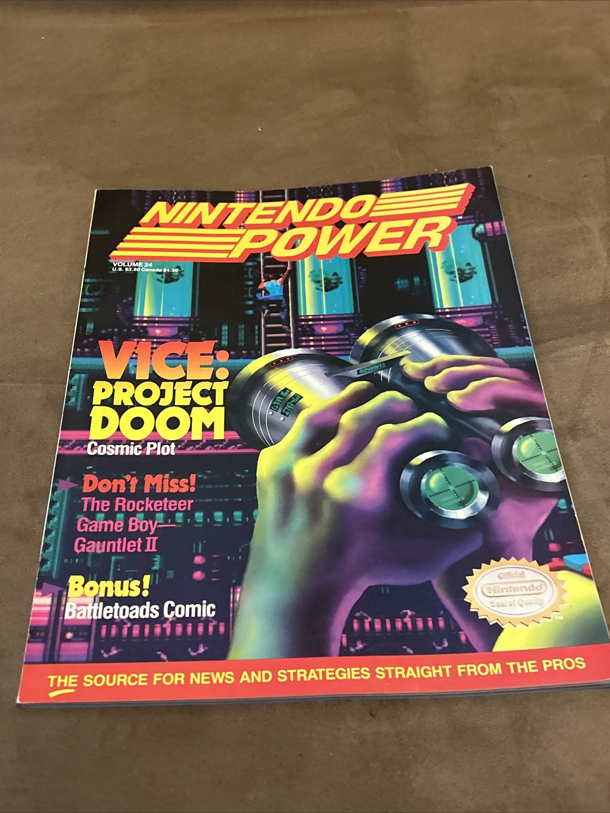 NINTENDO POWER Vol 24 -May 1991 - Vice: Project Doom Attached Poster GREAT SHAPE