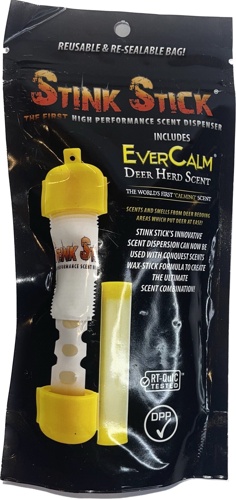 NEW CONQUEST SCENTS STINK STICK DISPENSER  W/EVER CALM DEER HERD SCENT
