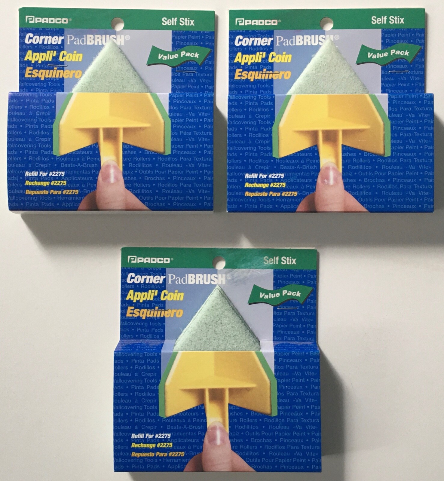 Padco 2-Pad Refill Value Pack x 3 for Corner Pad Brush Painting Tool #2276 - NEW