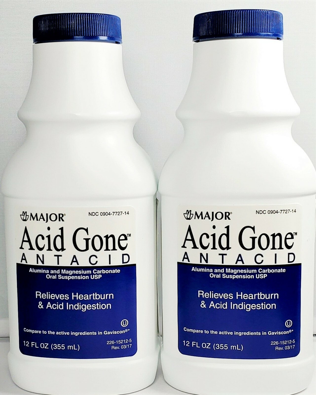 Major Acid Gone Antacid Liquid 12 fl oz each -2 Pack -Expiration Date 02-2027