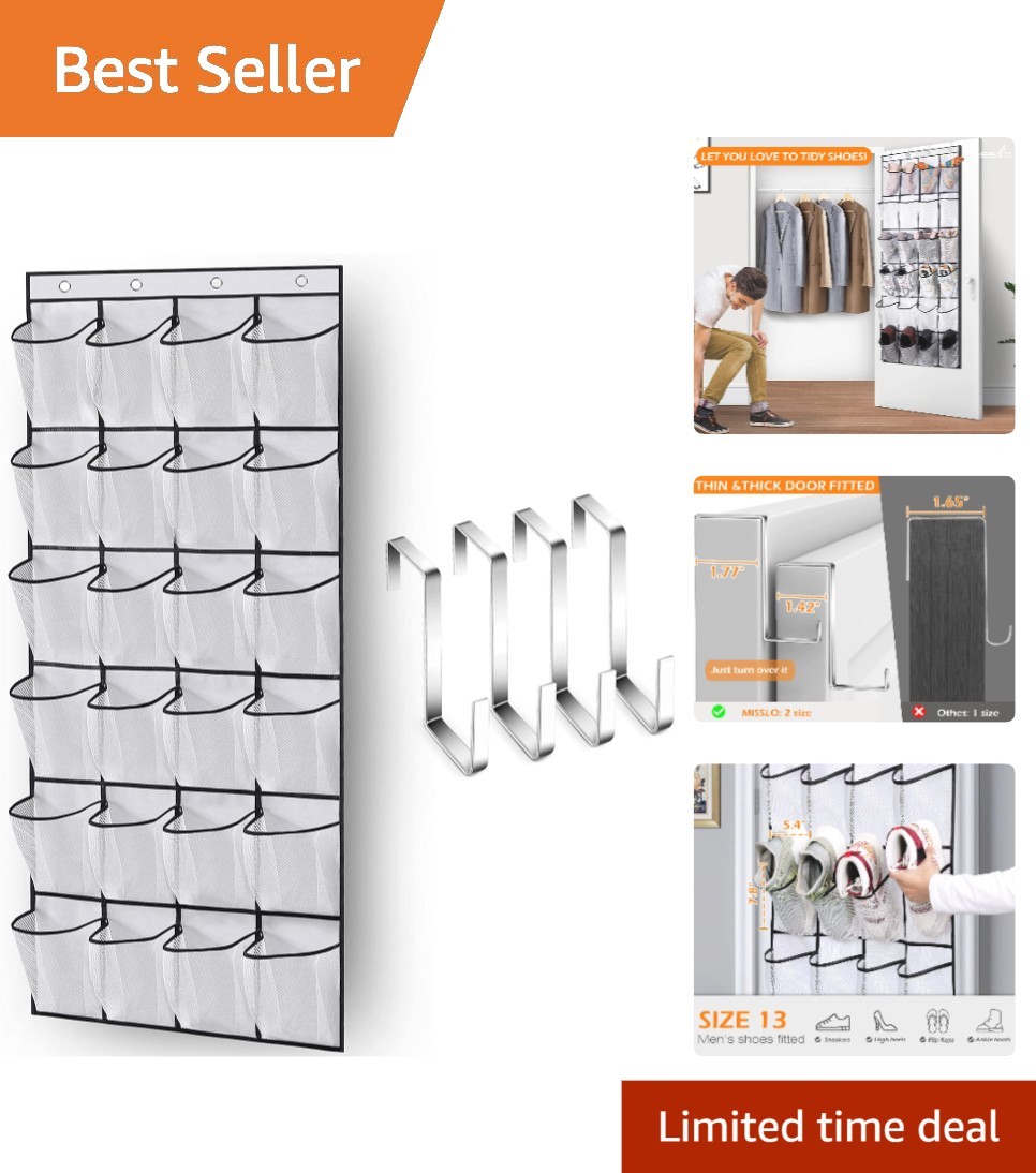 Versatile 24 Pocket Mesh Shoe Organizer – Organize Shoes, Accessories & More