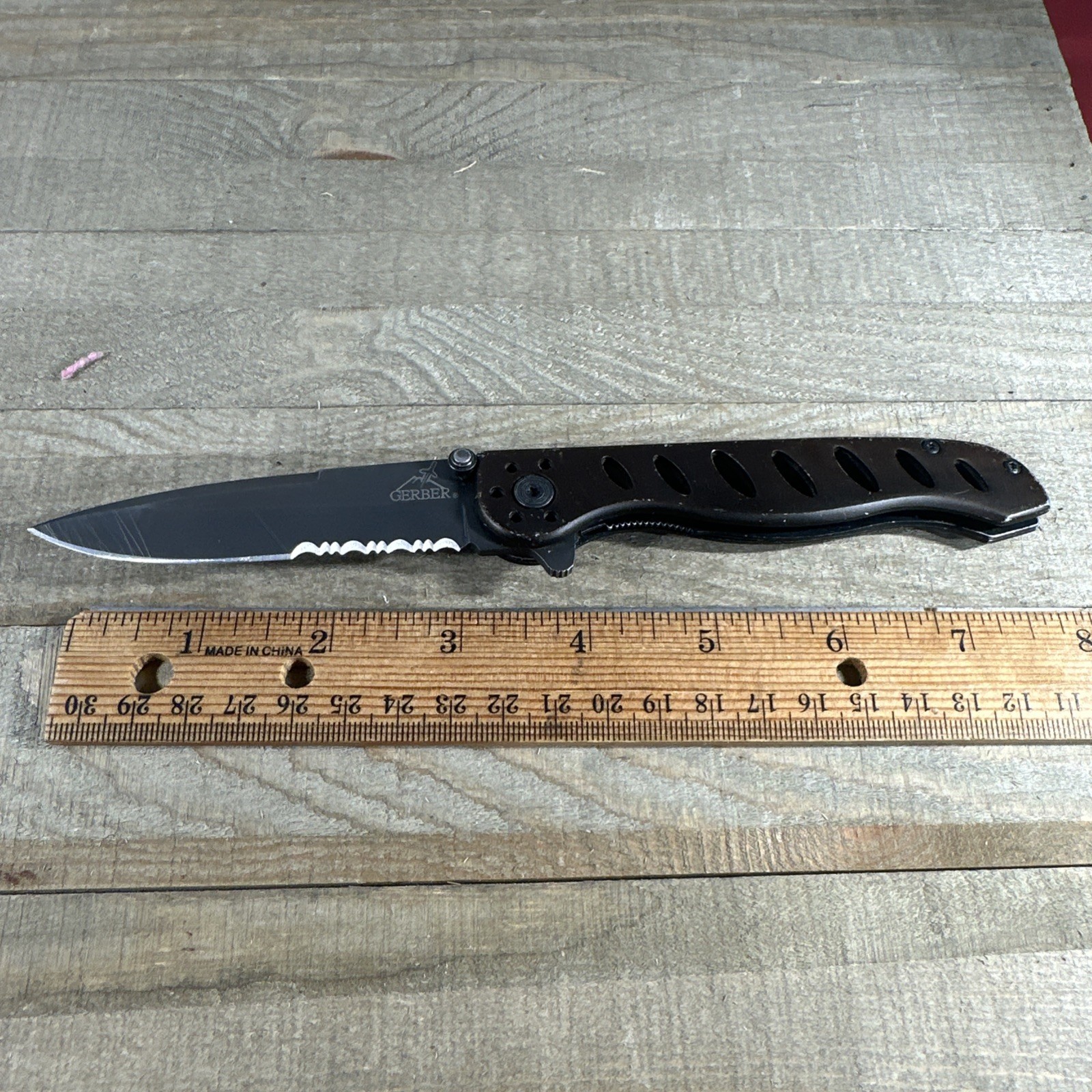 Gerber Evo Flipper EDC Knife 8 In Gold Handle Nice