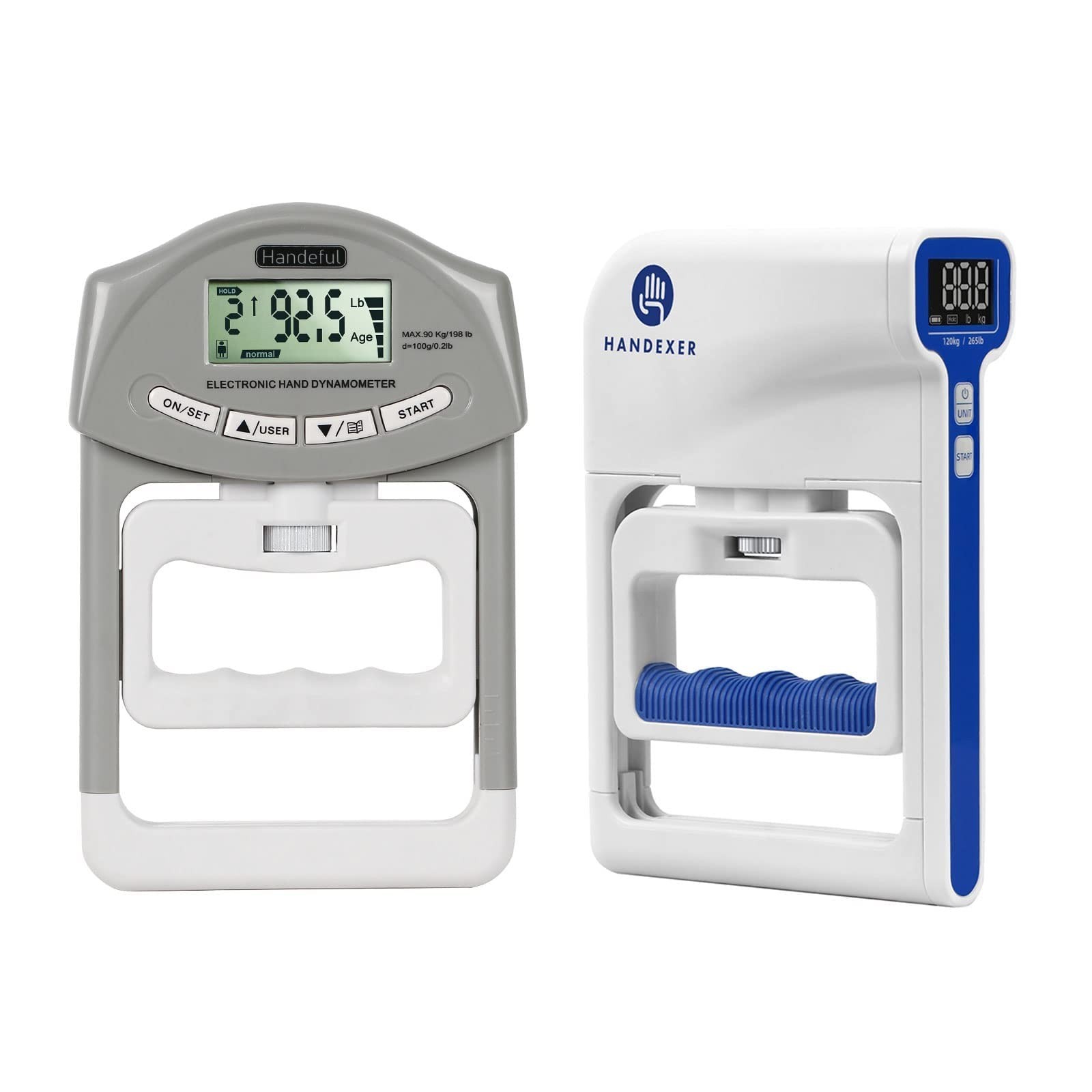 265Lb Hand Grip Tester Bundle 198 Lb Digital Hand Dynamometer Electronic Hand...