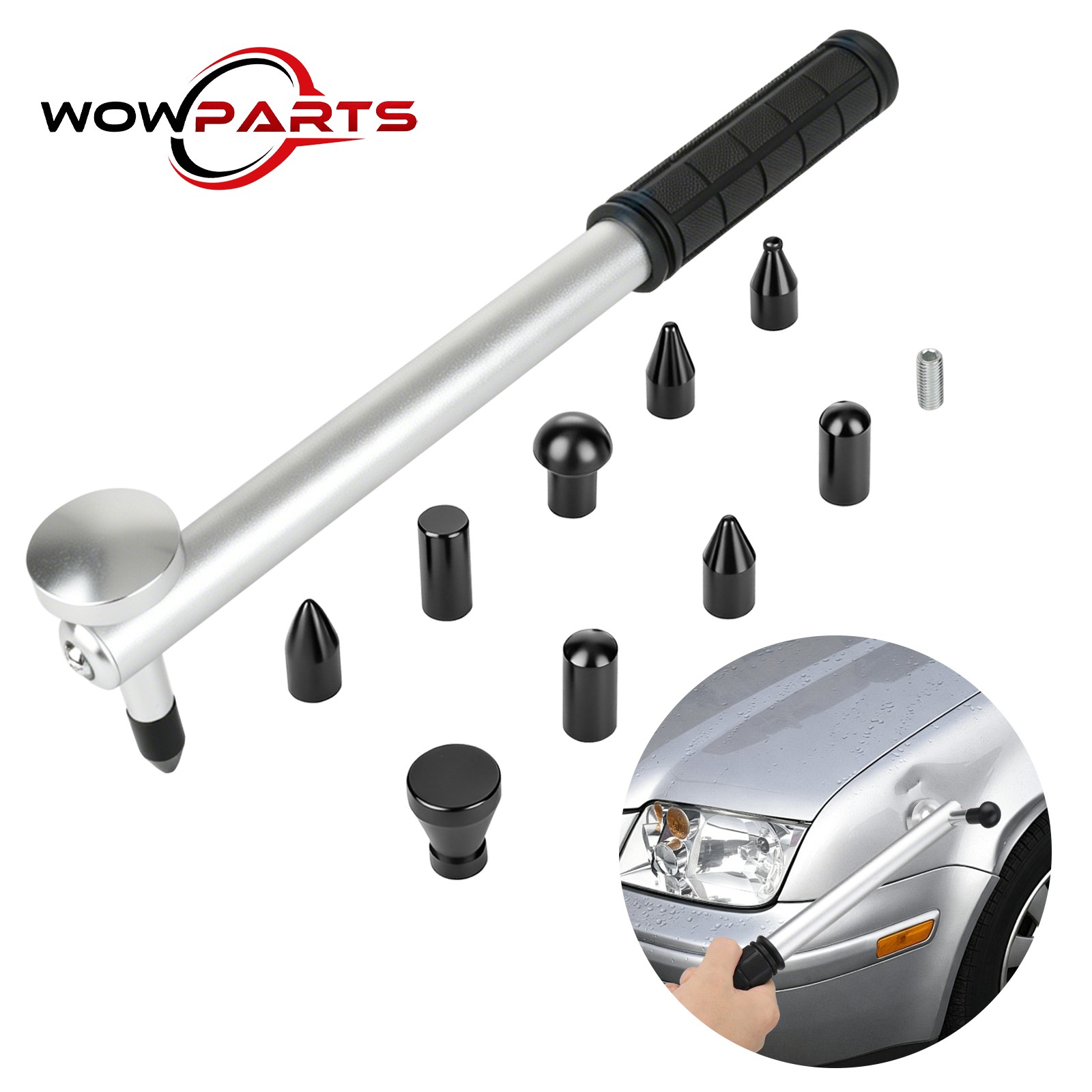 11in1 Car Body Hammer Paintless Dent Repair Tool Puller Hail Removal Kit w/ Head