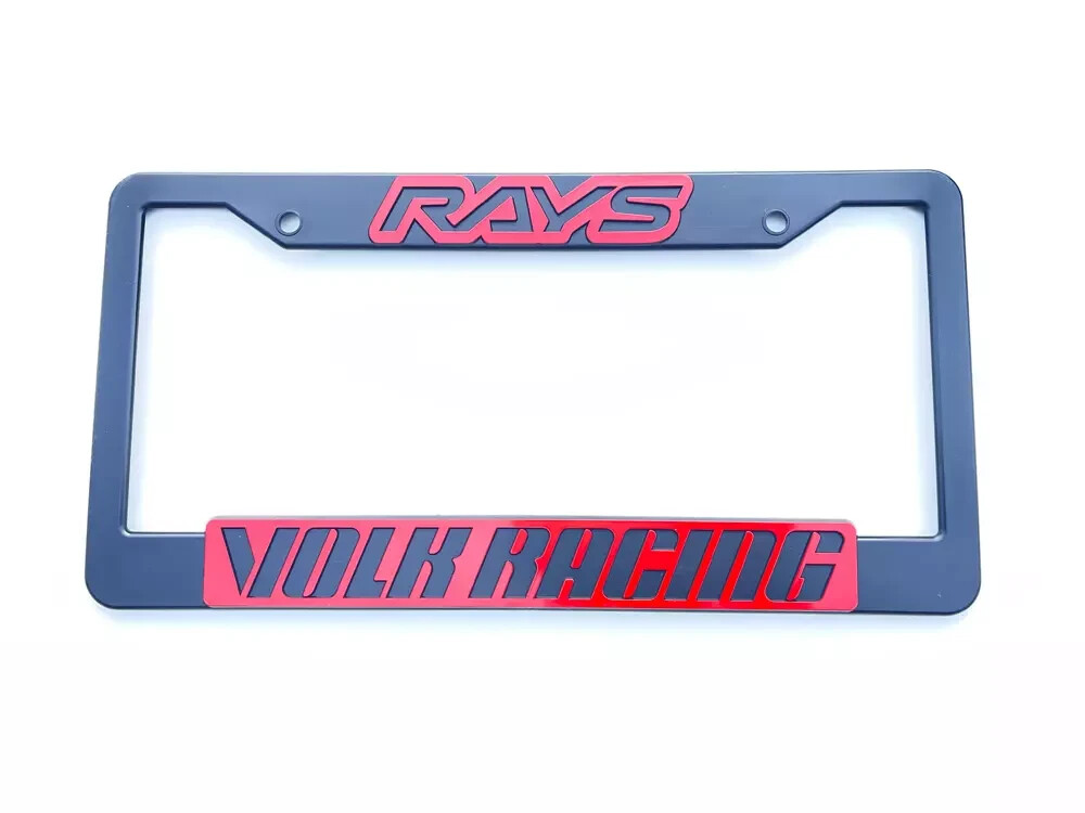 Rays Volk Racing License Plate Frame Red TE37SL CE28SL Including  Hardware