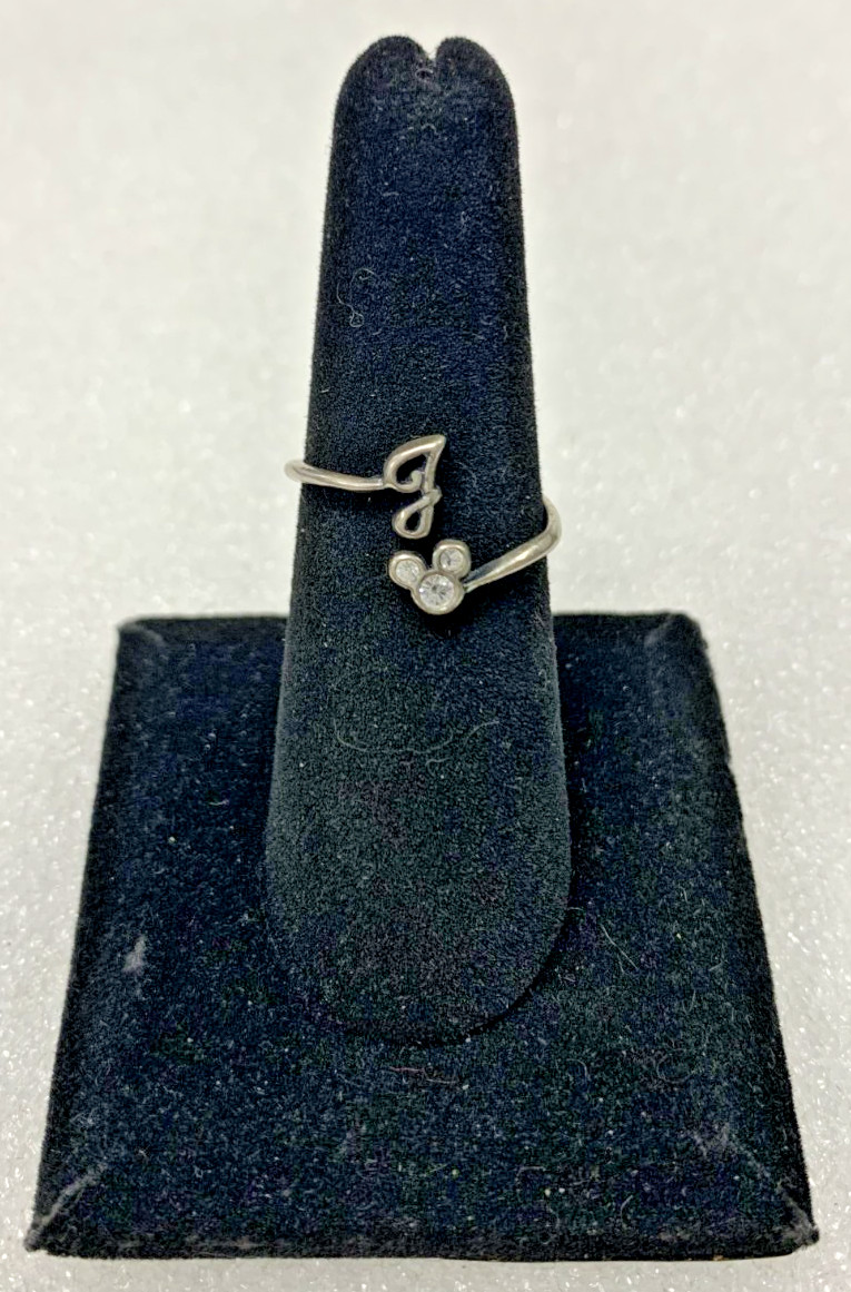 Round Cut CZ Mickey Mouse "G" Adjustable Initial Toe Ring SIZE 6.5 - 69R