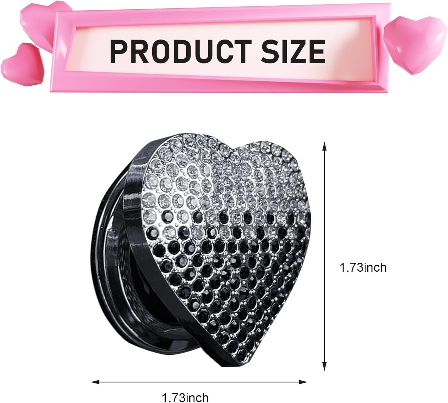 Bling Push Start Button Cover, Heart-Shaped Rhinestone Engine Start Stop Button