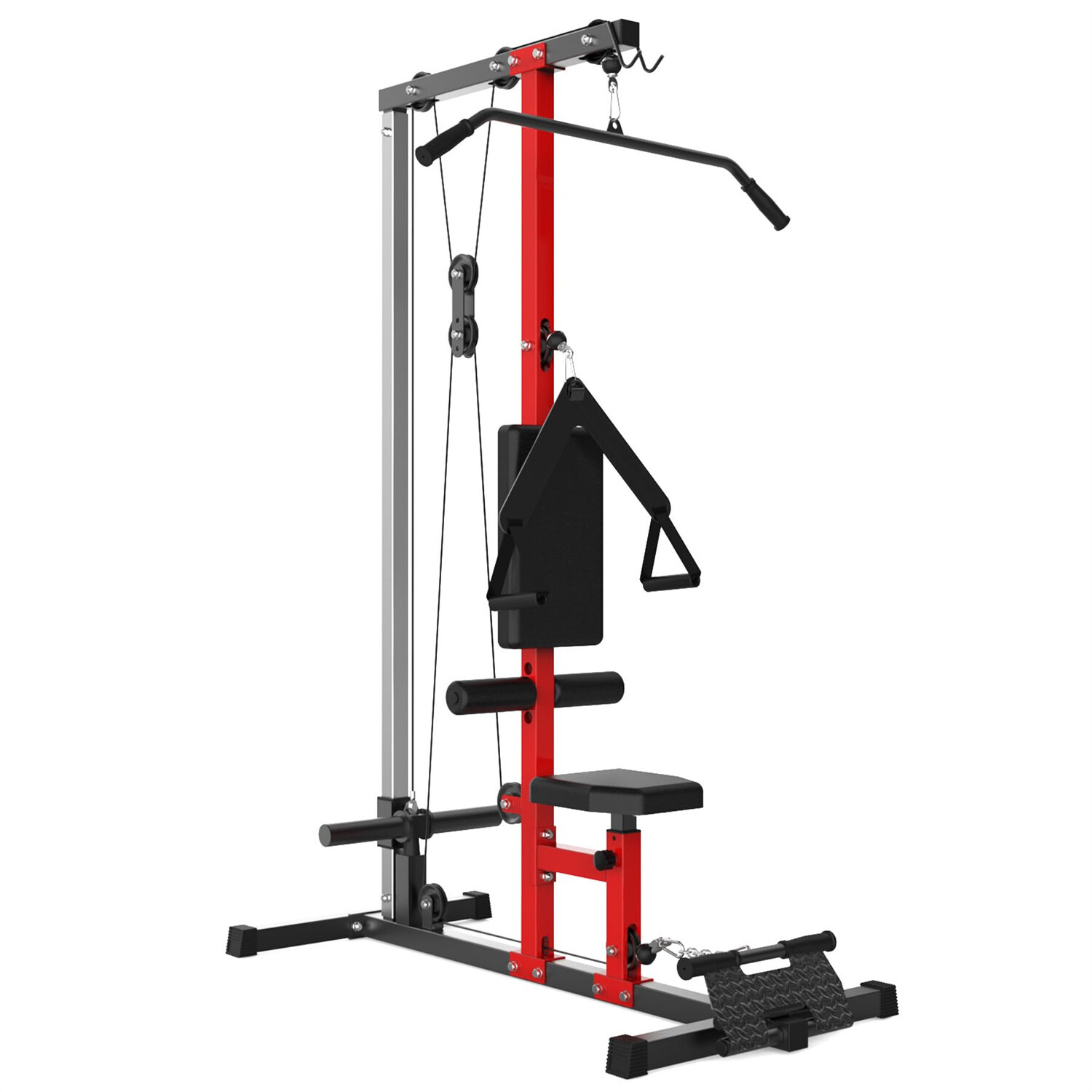 LAT Pulldown Machine,Multi-Functional Cable Machine w/High & Low Pulley Station