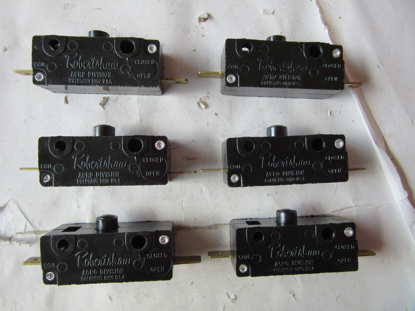 (6) Robertshaw 276-1612-01 Interlock Switches 15A 125/250V N.O. / N.C. NEW!!!