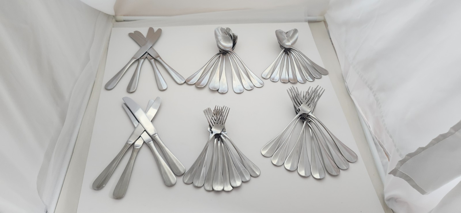 Rare Hampton Silversmiths Montefiore Flatware 5PC Place Sets Glossy Ridge 7 Max