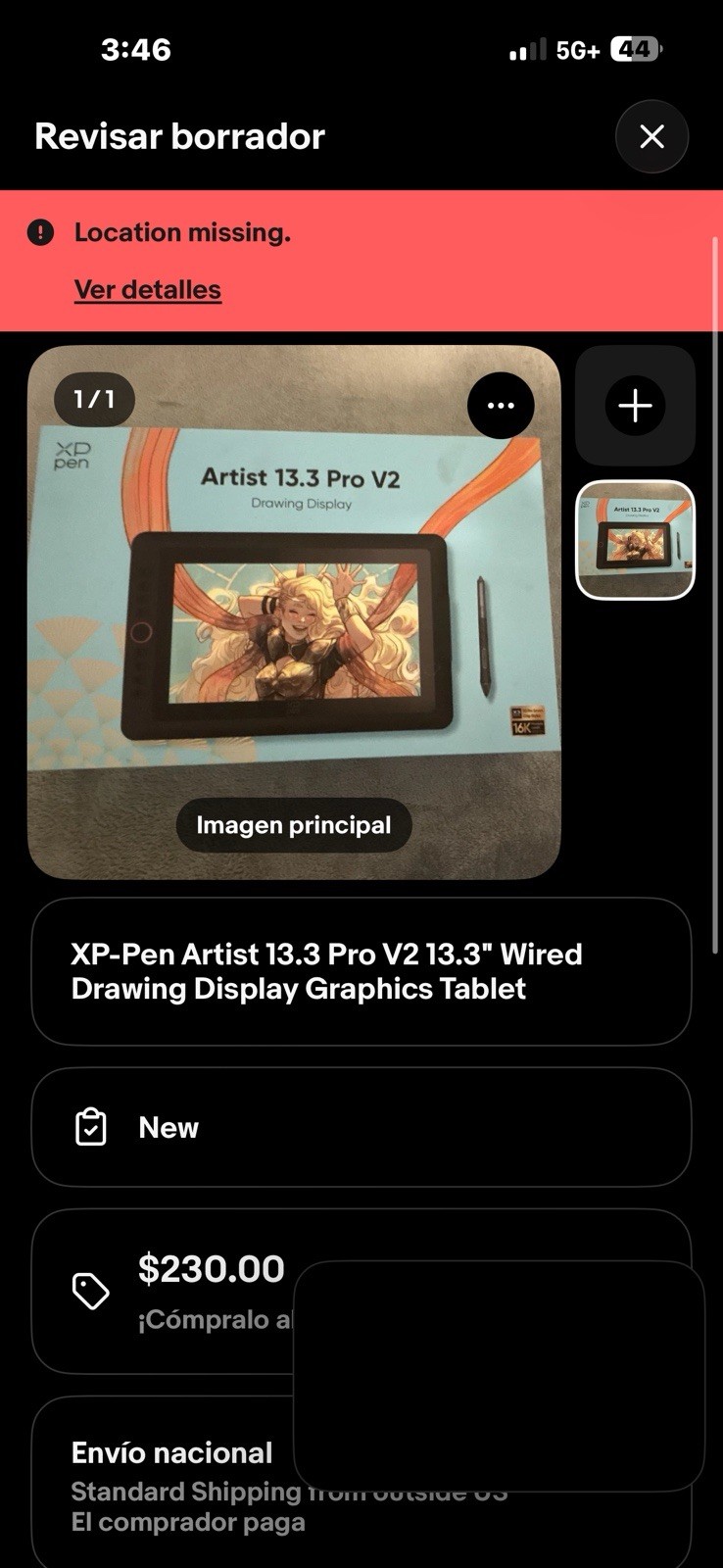XP-Pen Artist 13.3 Pro V2 13.3" Wired Drawing Display Graphics Tablet