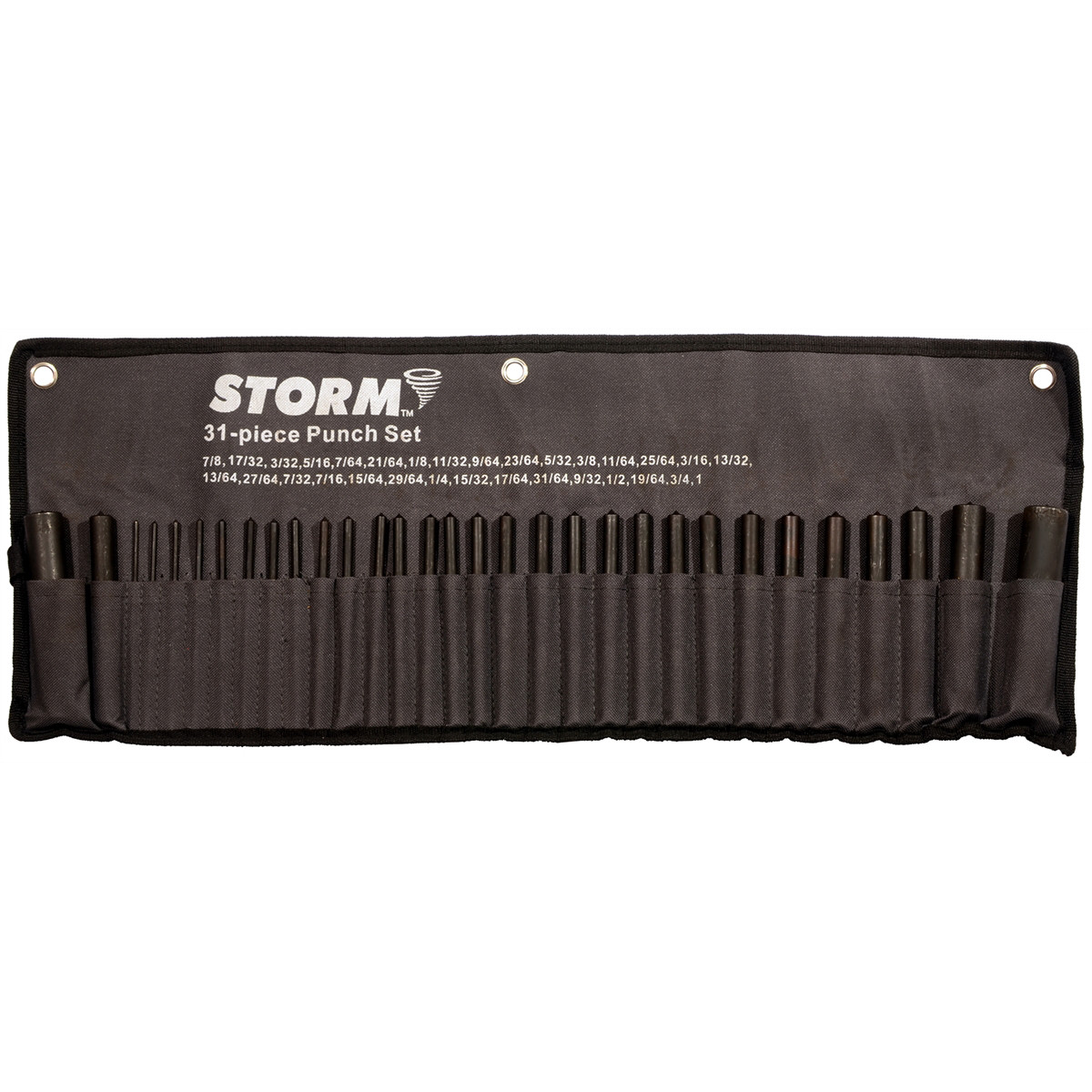 Central Tools 3S301B Heat Treated Steel Punch Set with Multiple Sizes Roll