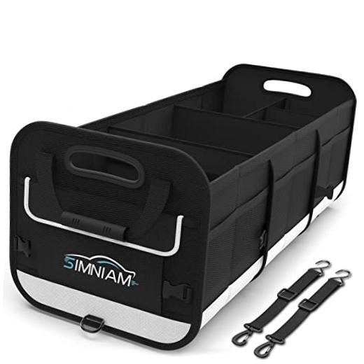 Car Trunk Organizer - with 5 Compartments - Large Black - Large Car