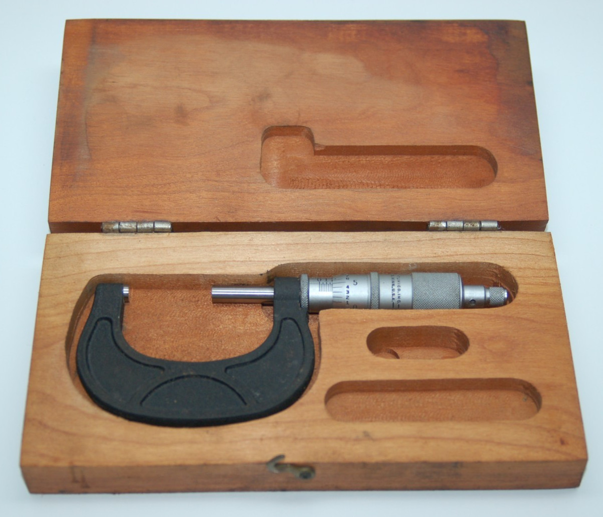 SCHERR TUMICO 1-2" Outside Micrometer with Original Wooden Case