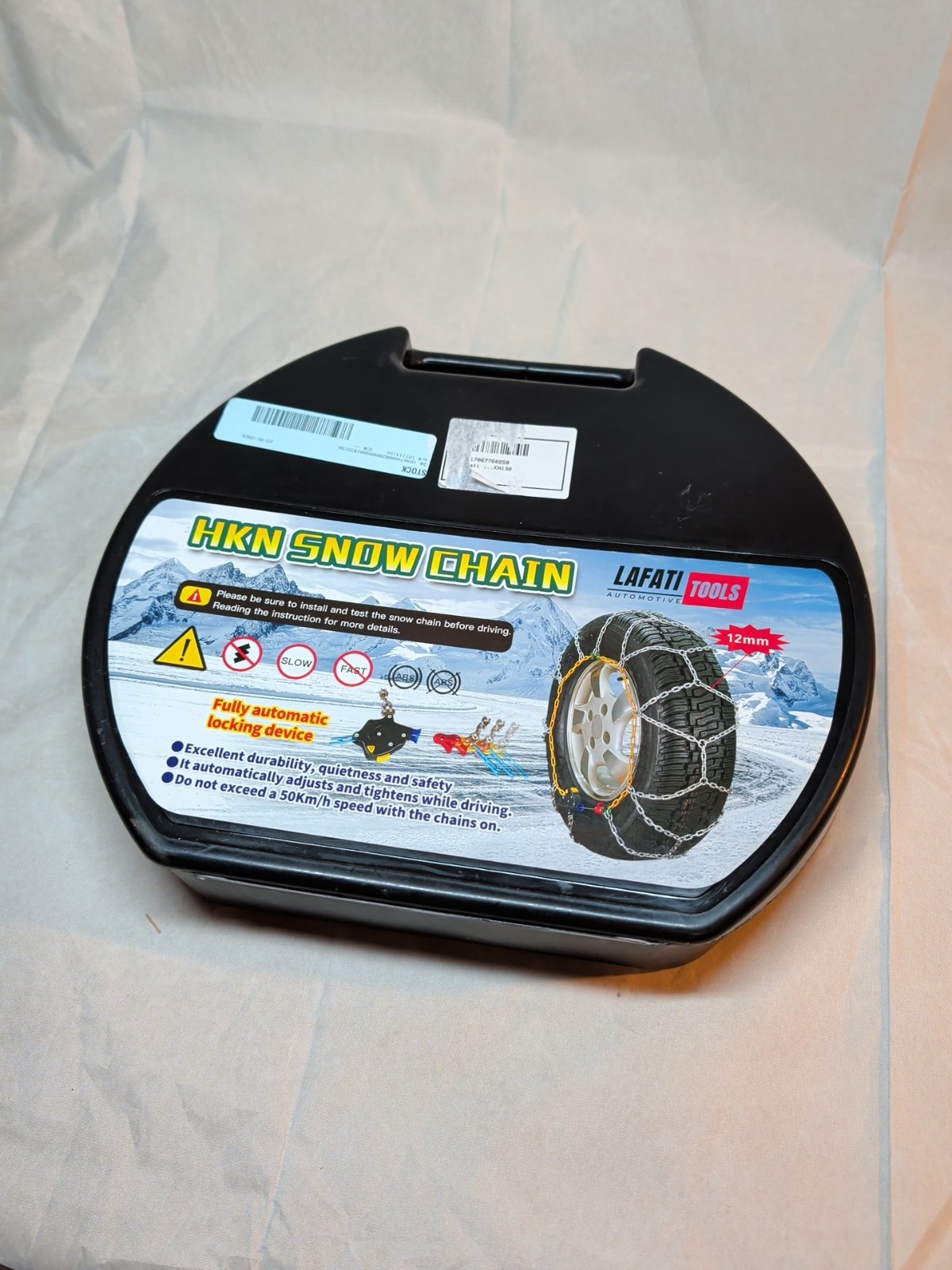 HKN Snow Tire Chains 12mm Automatic Locking Anti-Skid Chains Car SUV