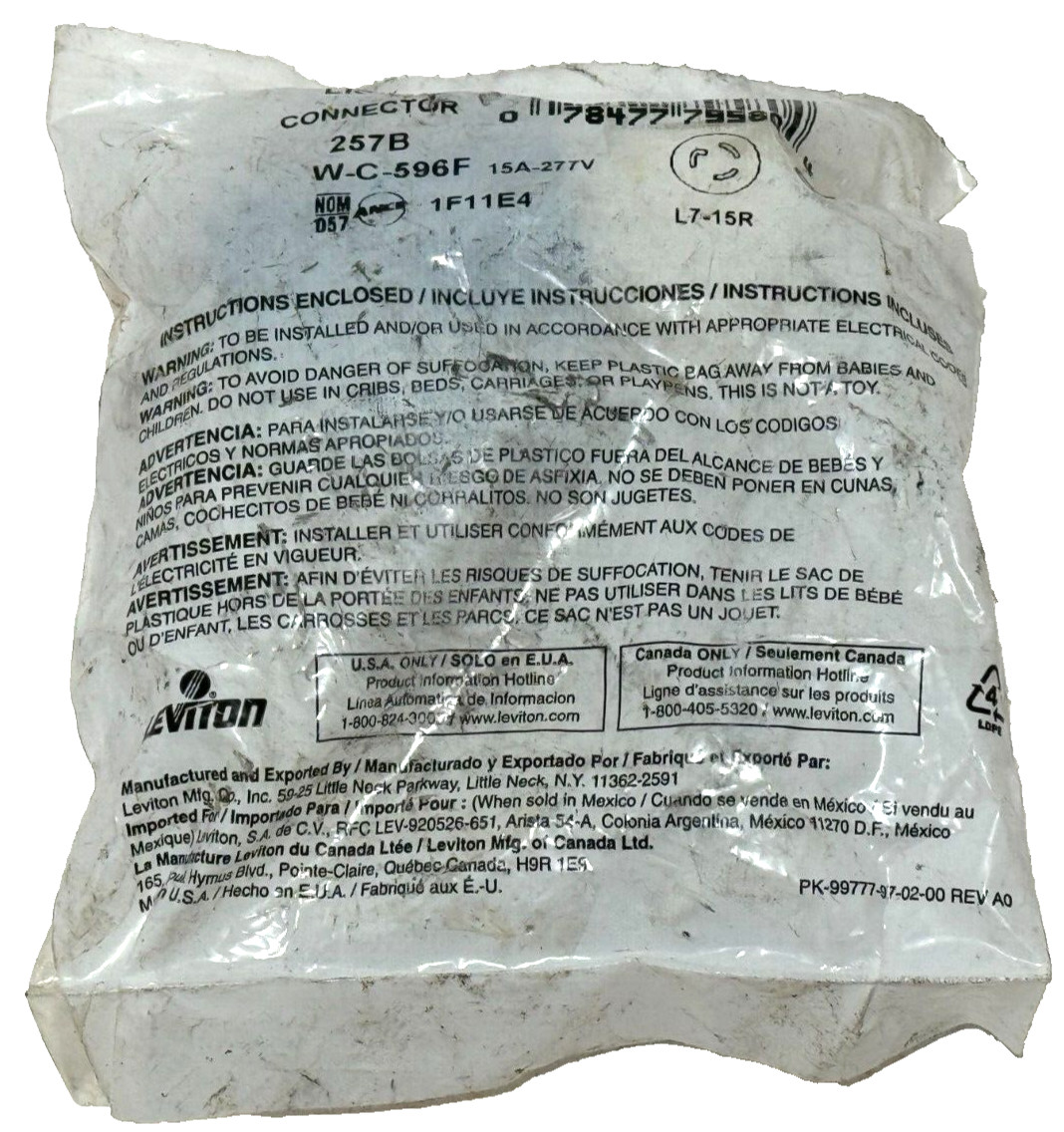 FACTORY SEALED Leviton 257B Connector