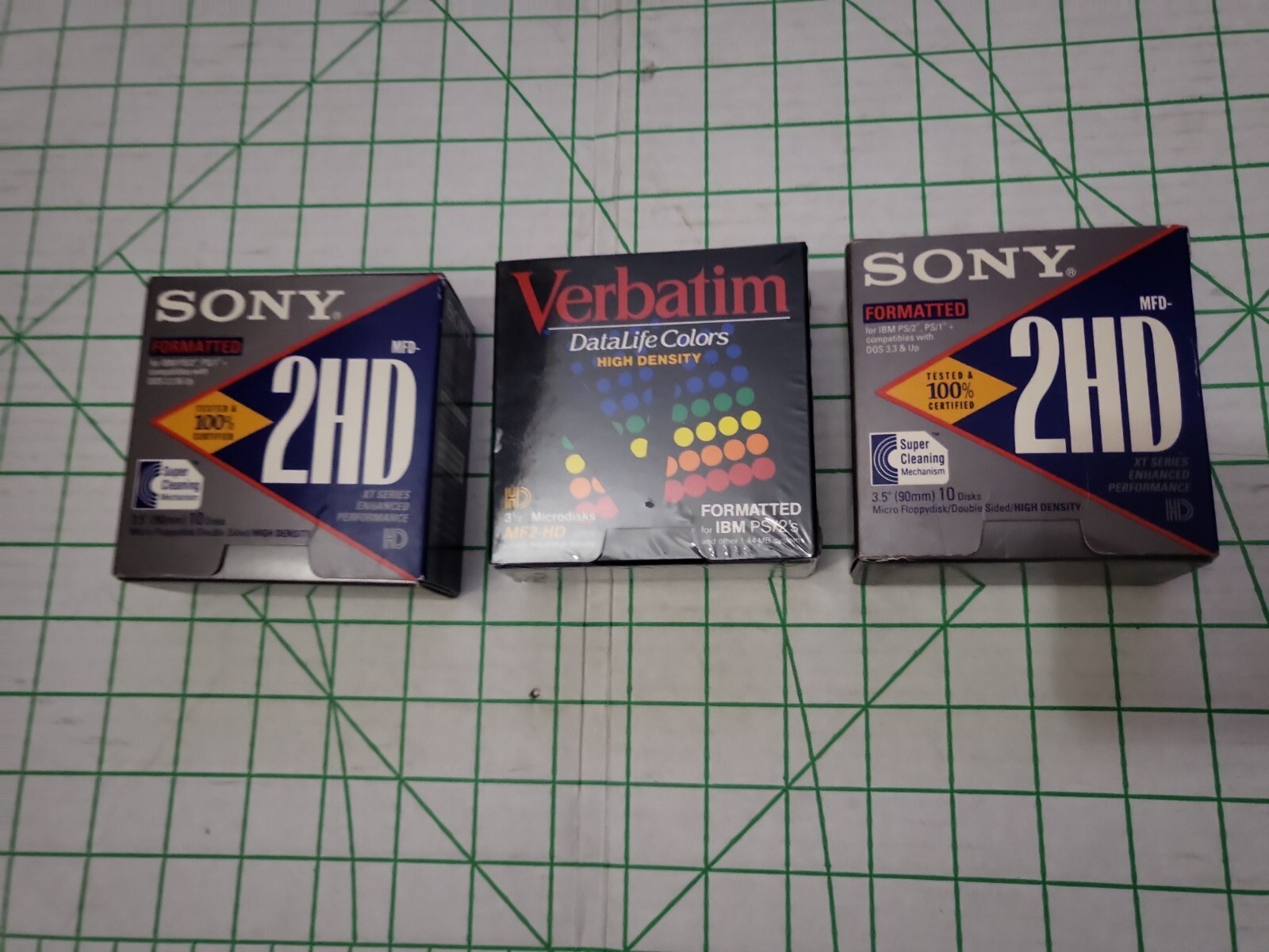 Sony Verbatim MD-2HD 3.5" Floppy Disk Double High Density  3 Packs 30 disks