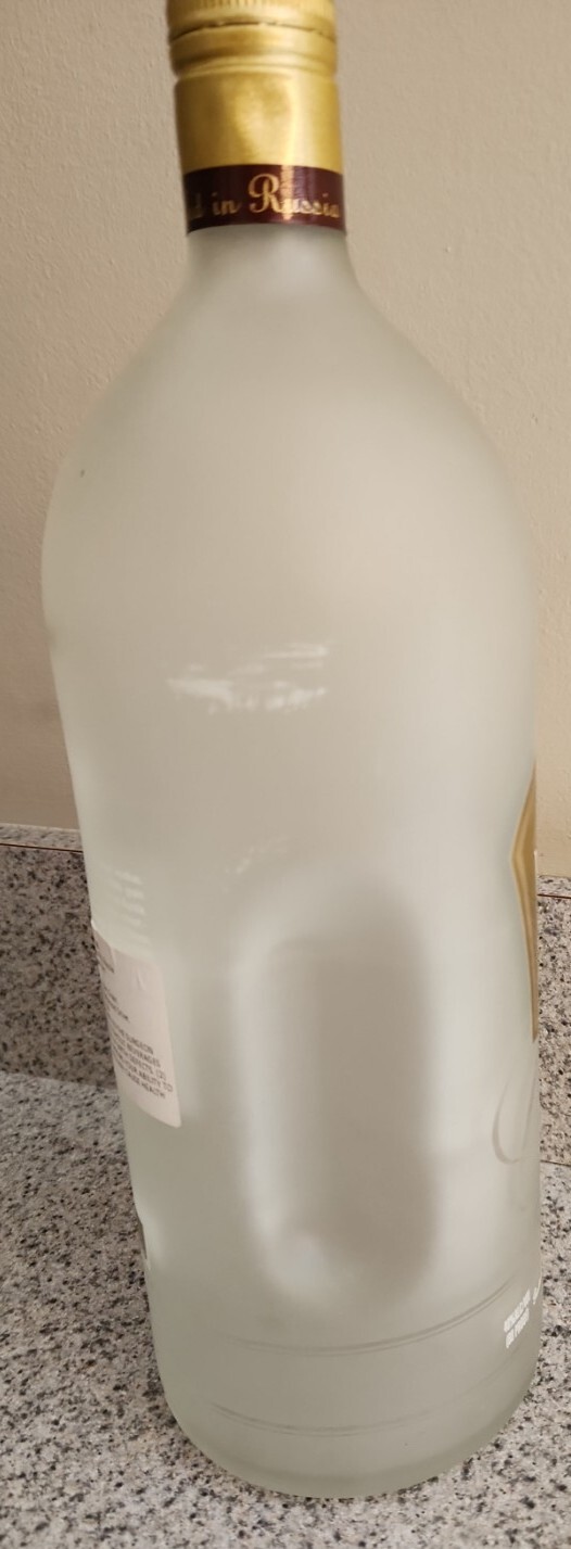 2012 White Gold Premium Vodka Ginseng Empty Bottle ~ 1.75 L