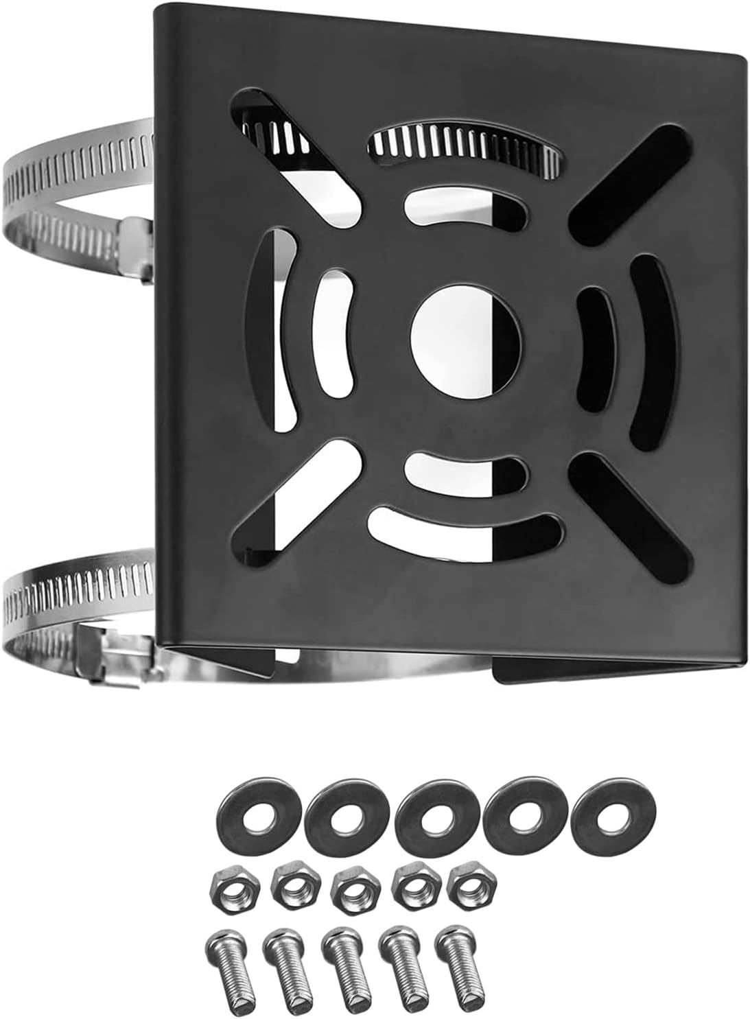 Universal Pole Mount Bracket 2 Loops Metal for CCTV Camera Solar Panel LED