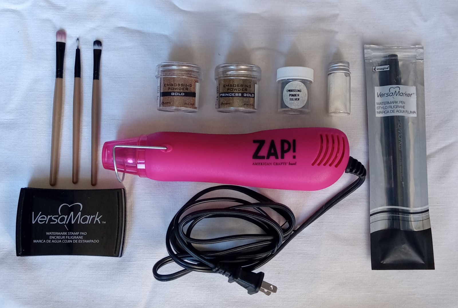 ZAP! Embossing Gun Craft Bundle with Powders, Brushes, Ink Pad and Dual Tip Pen