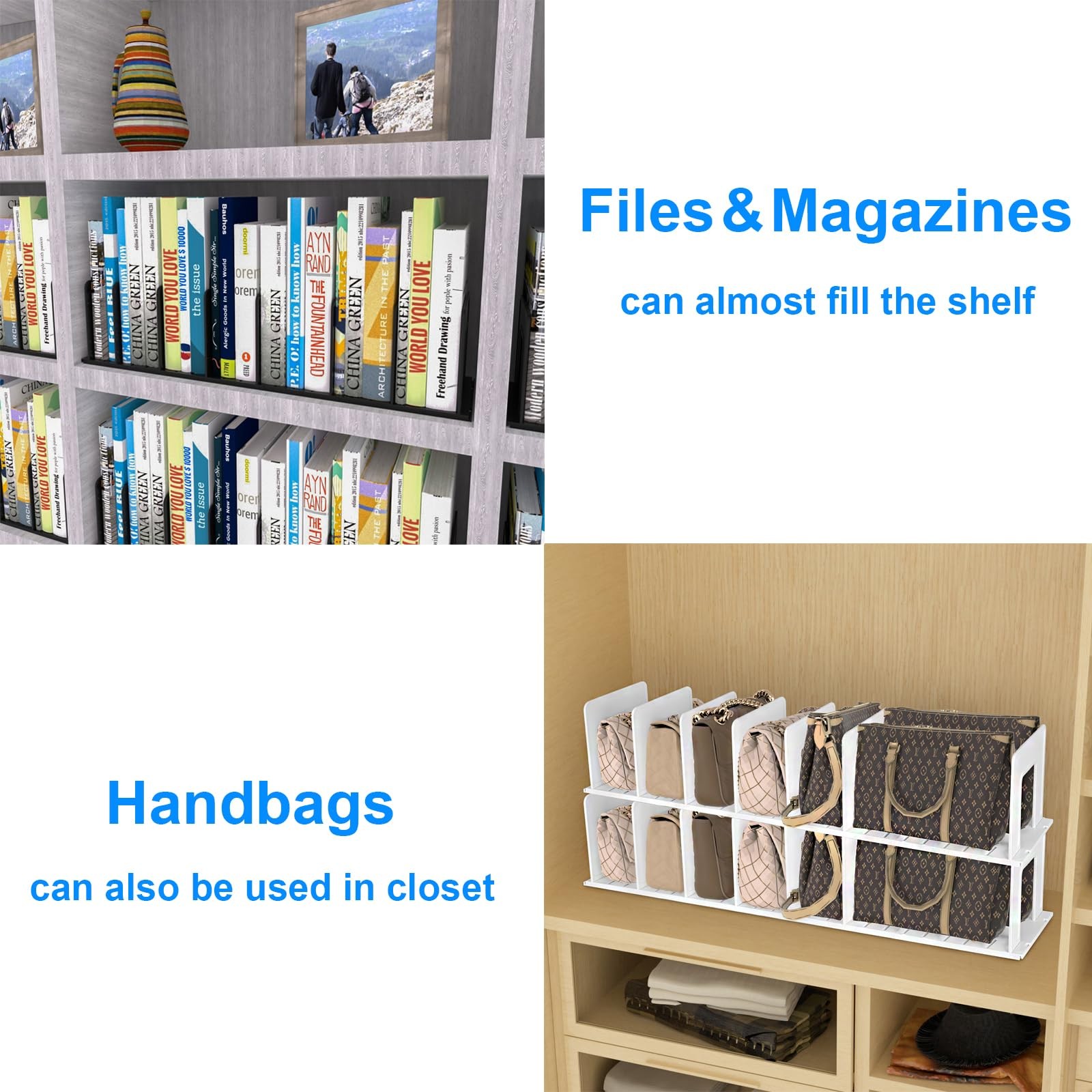Lulueasy Adjustable Vertical File Sorter Sturdy Plastic Expandable Upright File