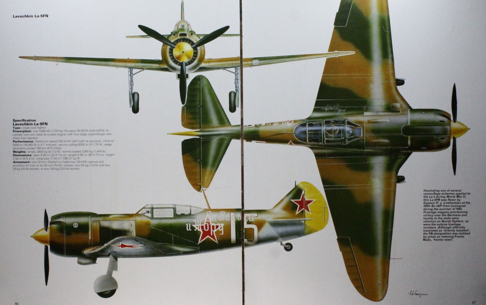 Lavochkin Plane Picture Article Vtg Wall Art Aircraft Info Sheet Display