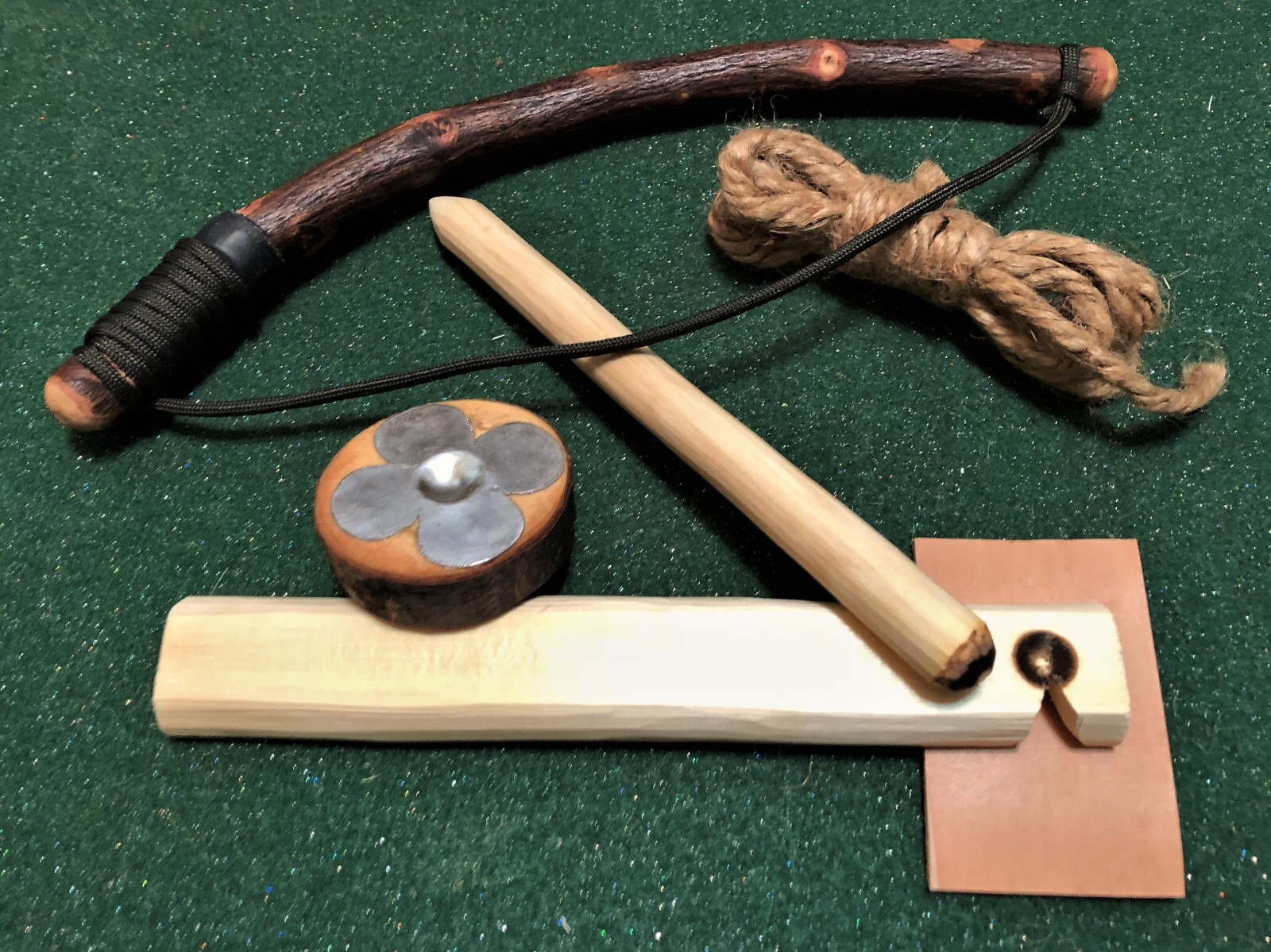 Mini Bow Drill Fire Starter Complete Kit with written instructions