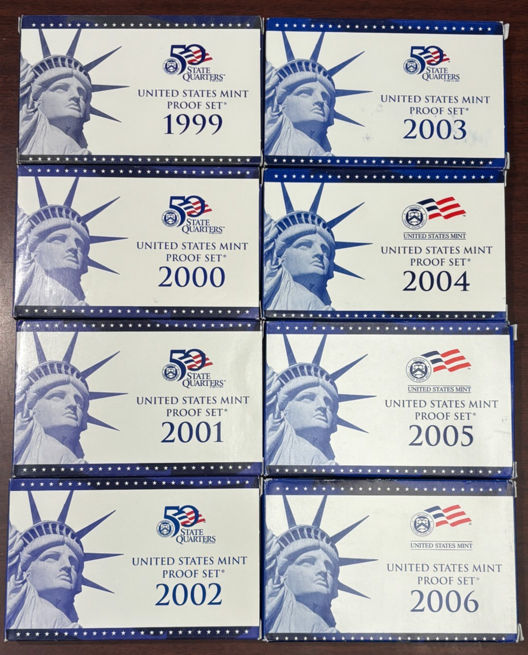 1999-2006 Run of United States Mint Complete Proof Sets Box & COA 81 Coins Total