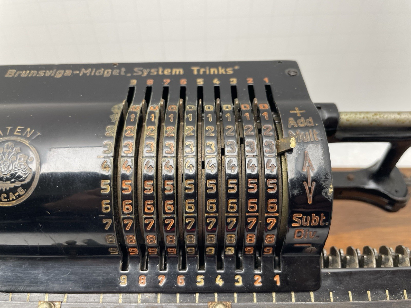BRUNSVIGA MIDGET SYSTEM TRINKS CALCULATOR ADDING MACHINE 70062 GRIMMENATALIS