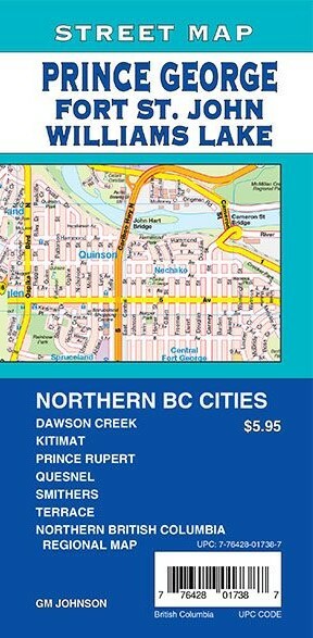 Street Map of Prince George & Northern British Columbia Cities, Canada, by GMJ