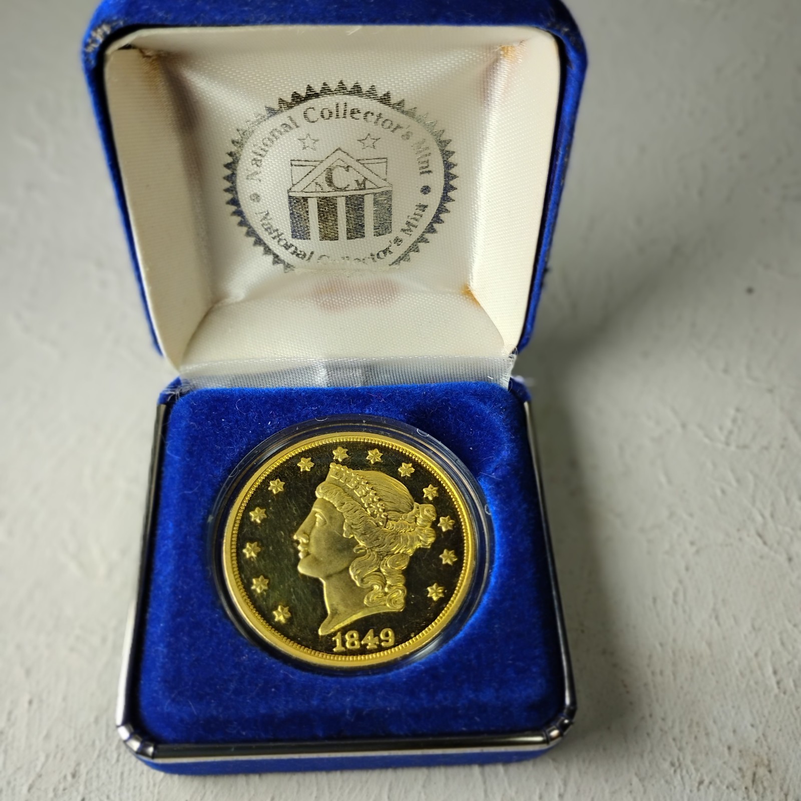 National Collector's Mint$20 copy1849 Liberty Head Dble Eagle"tribute proof"coin