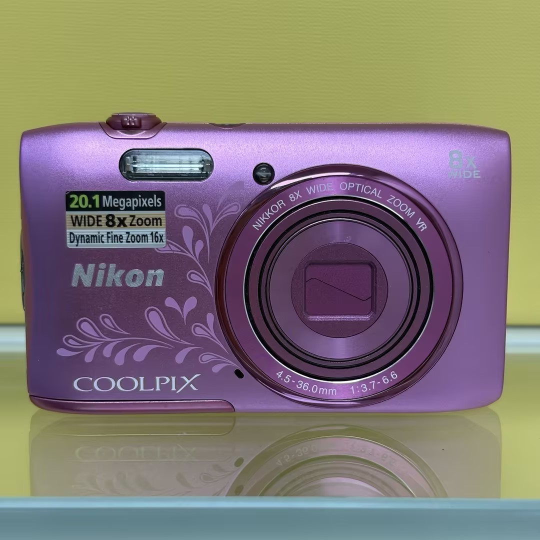 Pink Nikon Coolpix S3600 20.1MP 8x Optical Zoom Digital Camera English language