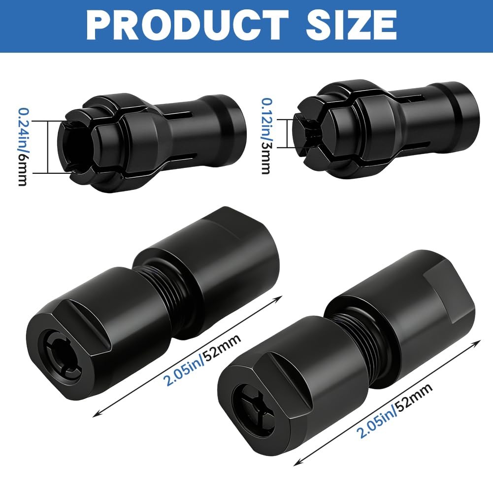 2-Pack Angle Grinder to Die Adapter, 5/8"-11 Thread 1/4" Black