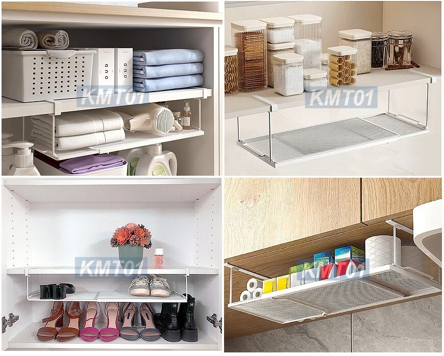 Expandable Under Shelf Basket for Kitchen Storage – Fits Cabinets & Racks