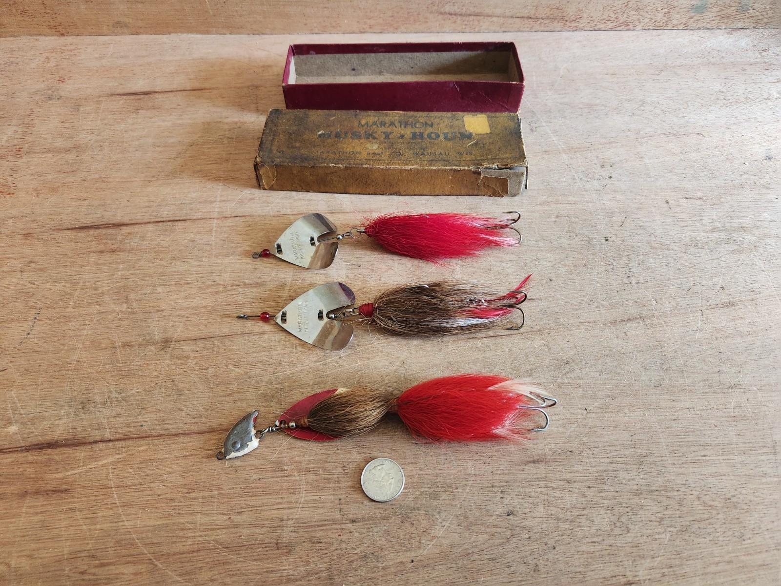 Marathon Muskie Hawk Musky Houn Fishing Lure Original Box Wausau Vintage