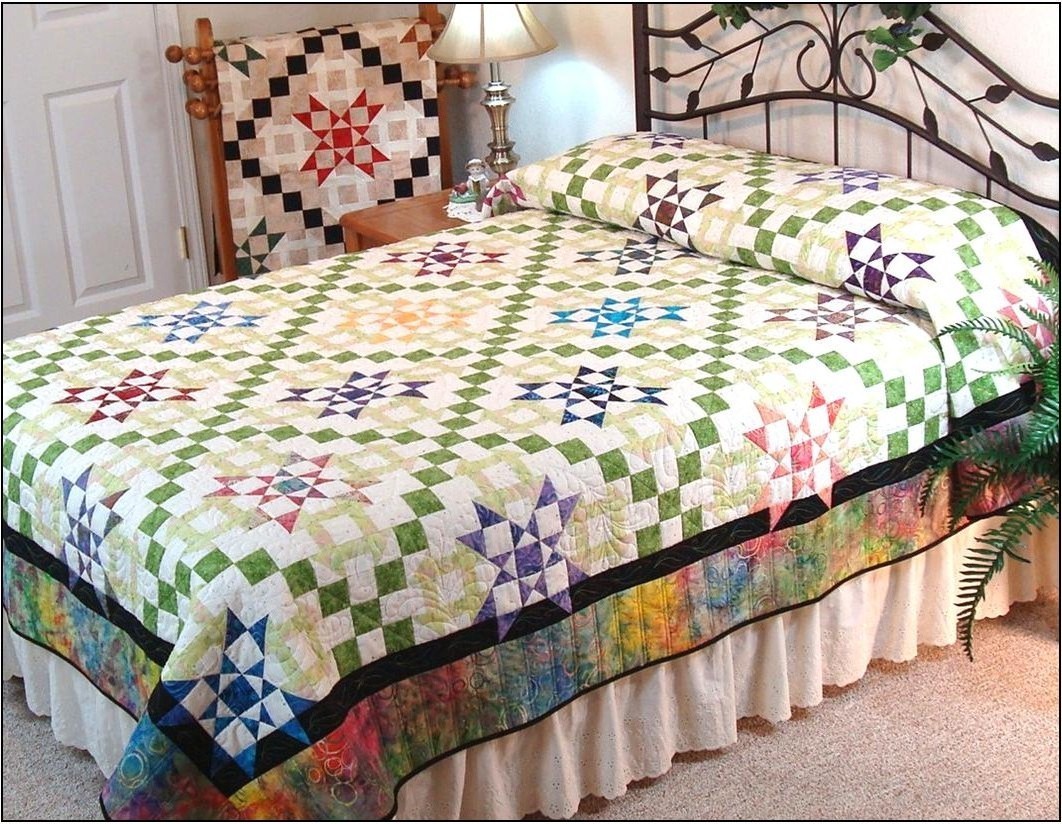 Starburst Quilt Pattern~NEW~Twin&Queen Size~Star Churn Dash 9-Patch blocks #420