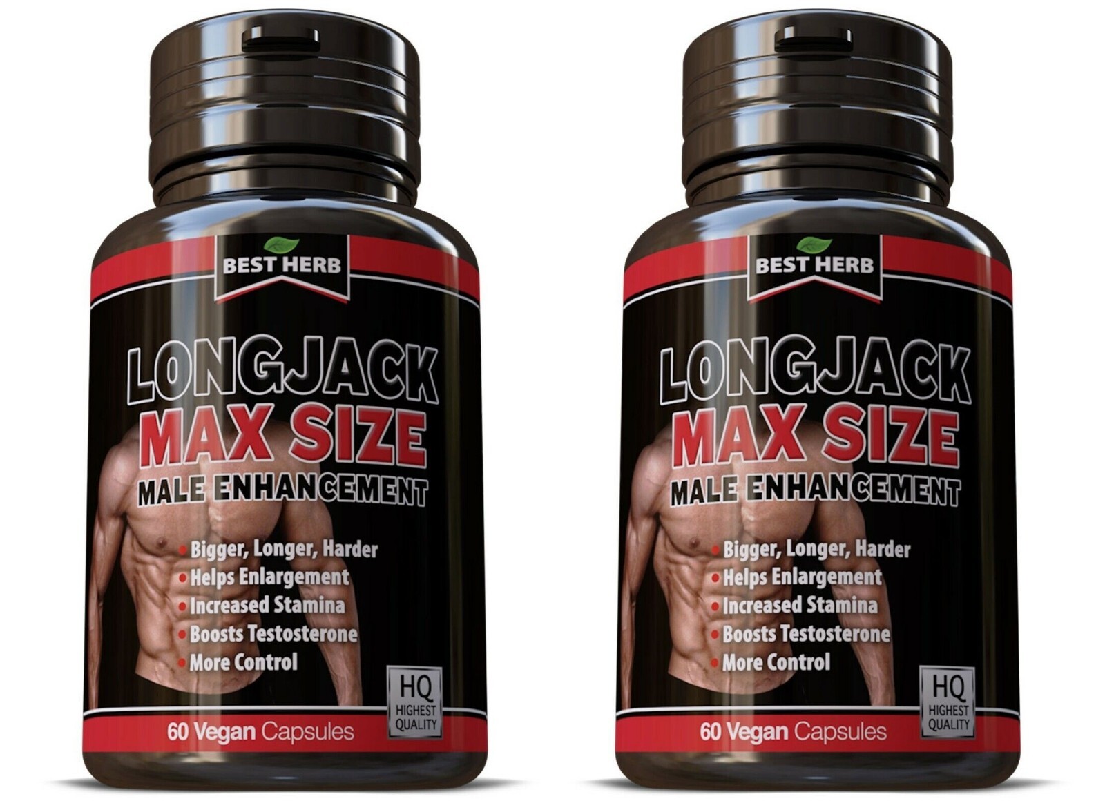 Male Enhancement Longjack Tongkat Tribulus Ginko Ginseng 2 BOTTLES 120 Pills