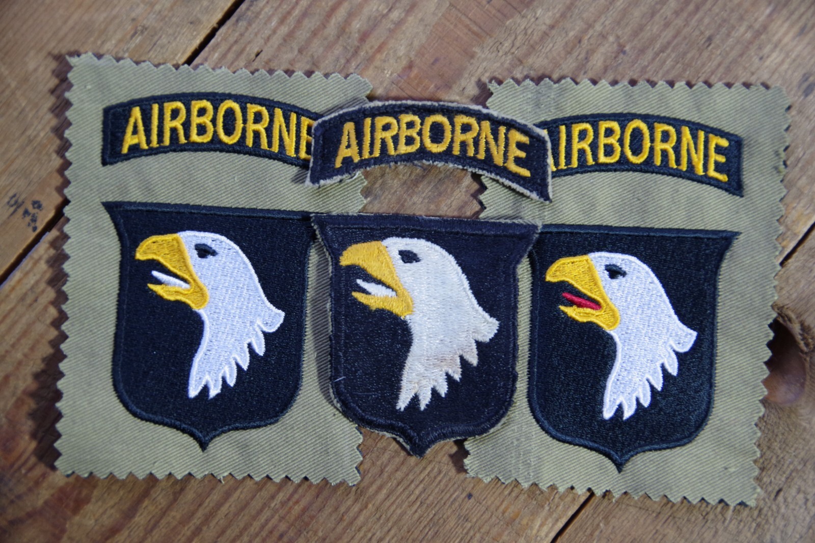 101st Airborne Paratrooper FE type 3 RED TONGUE patch - Normandy - Miss Drop 44