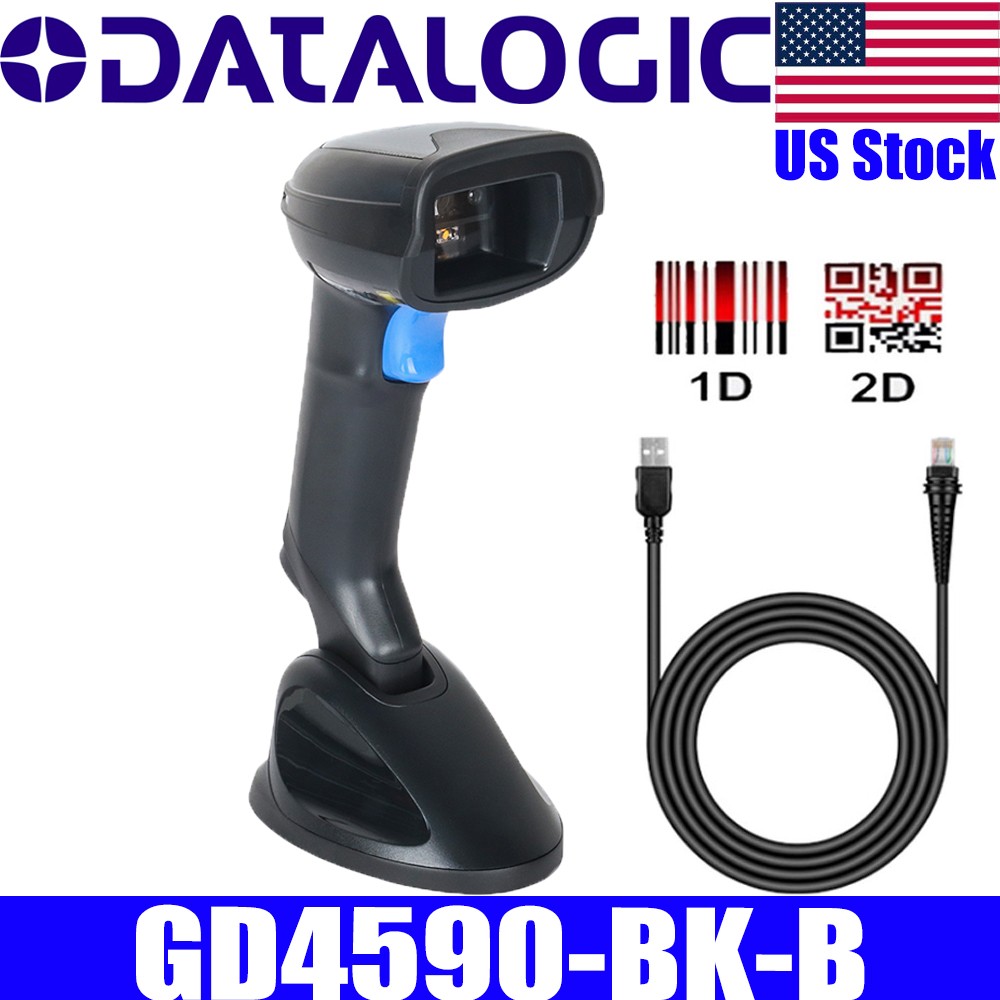 Datalogic Gryphon GD4590-BK-B All-in-One 2D Barcode Scanner W/ USB Cable & Base