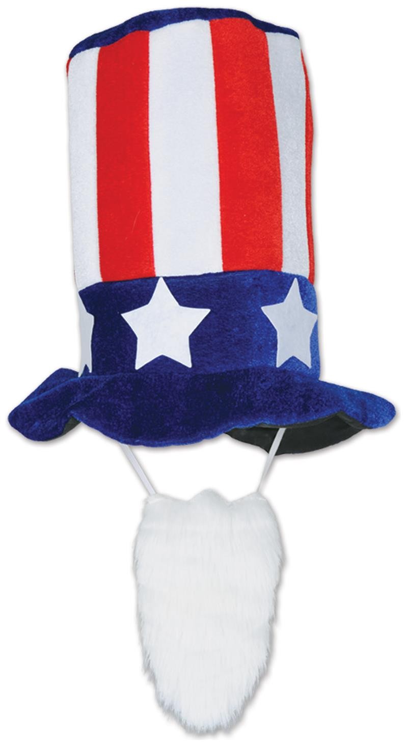 Plush Patriotic Hat w/Beard for 4th July - Beistle