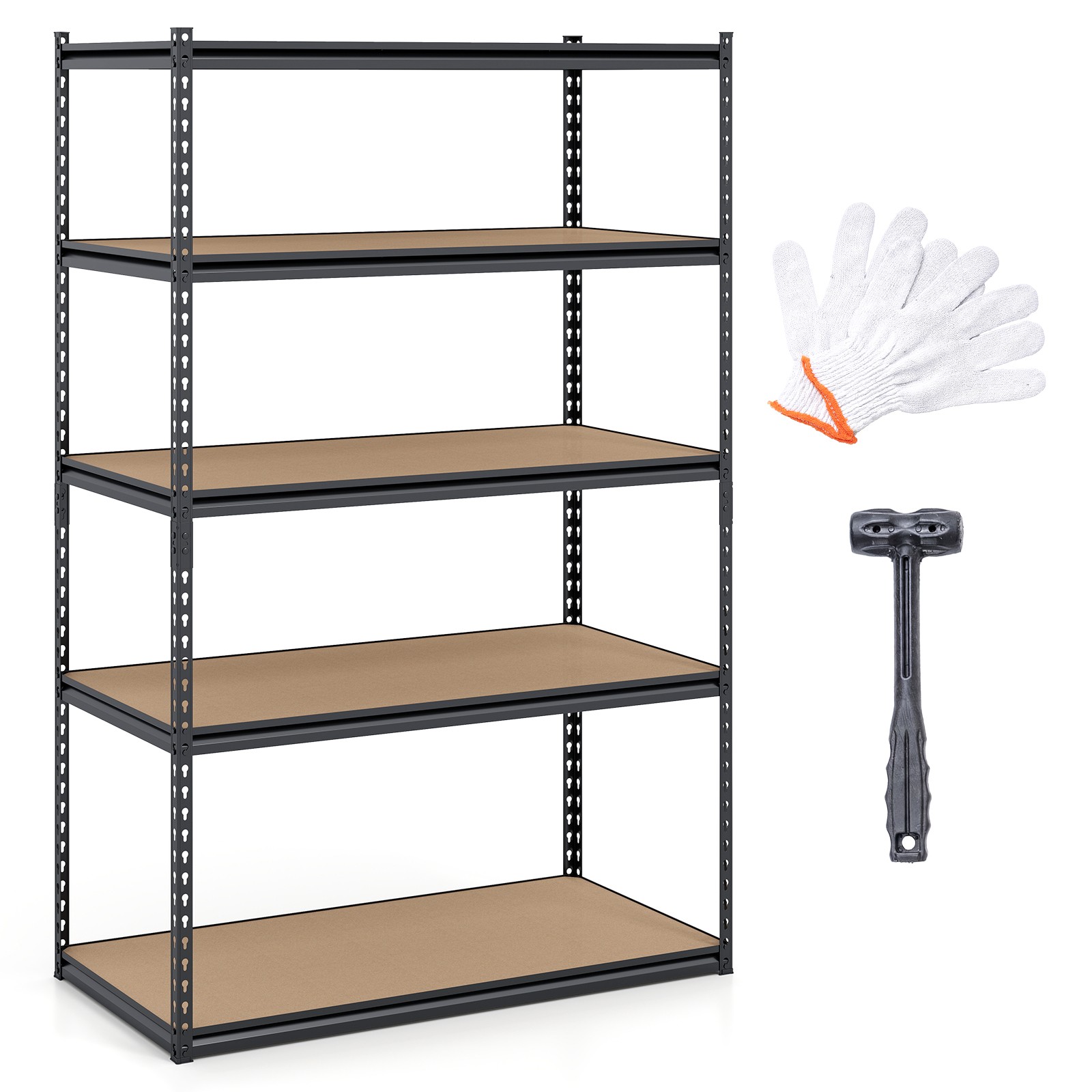 72” H x 48” W x 24” D 5-Tier Garage Shelving Unit 2200 LBS Metal Storage Shelves