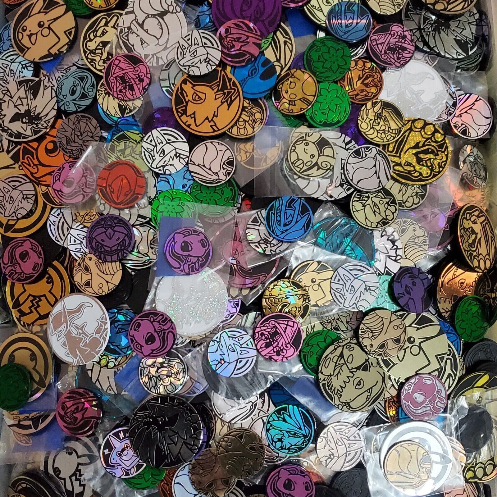Pokemon TCG Official Lot of 10 Coins - NO DUPLICATES Jumbo Regular Authenthic