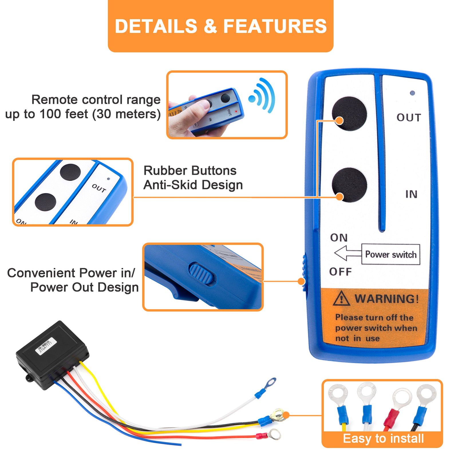 12V Recovery Wireless Winch Remote Control Kit ForJeep UTV SUV Switch Controller