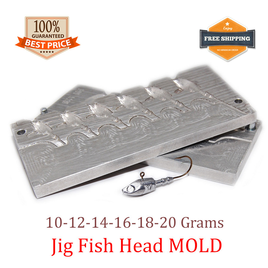 Fishing Fish Head JigHead Mold Lead Jig Sinker Weights 6 cavity (10 - 20 G)